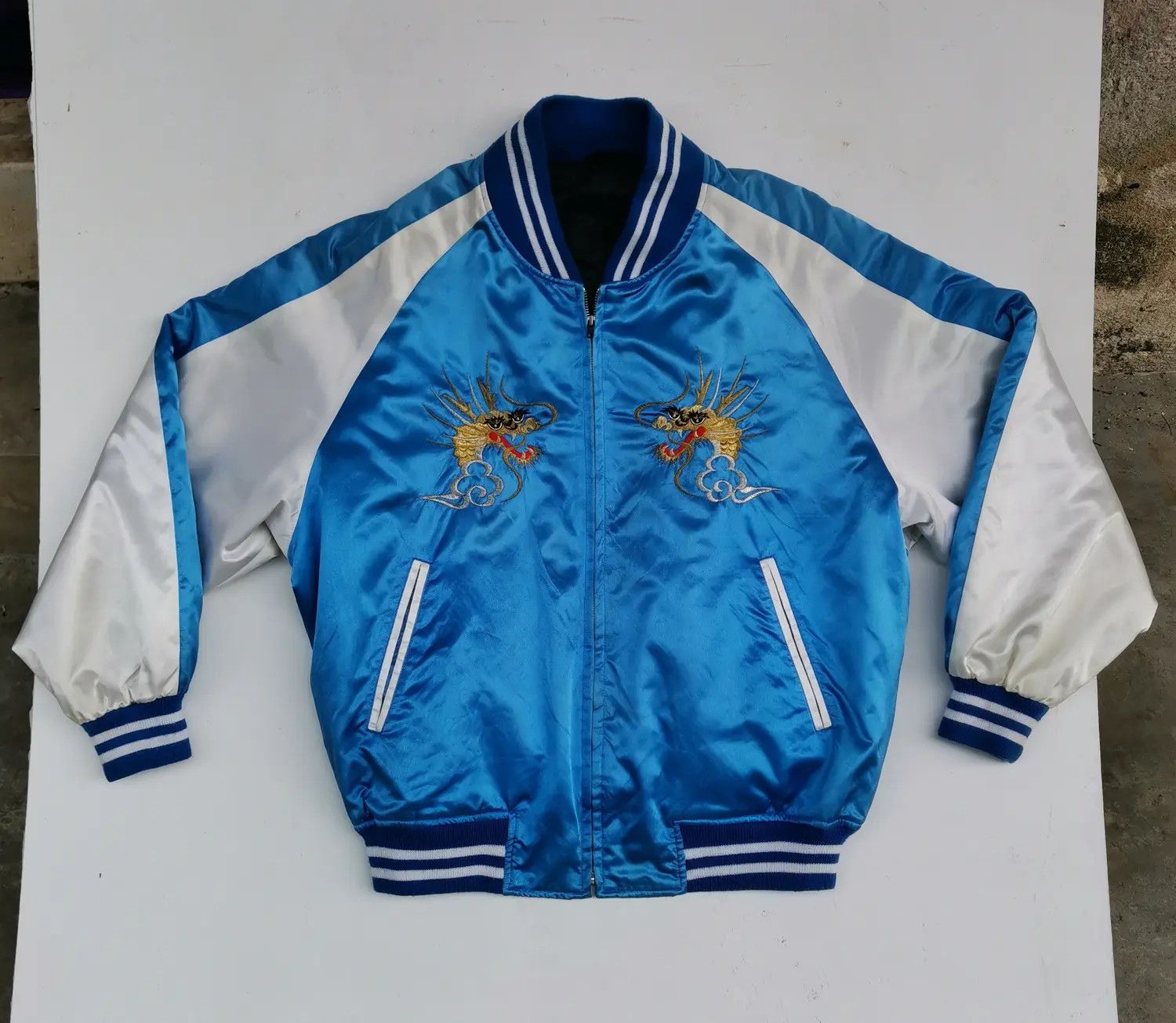 Japanese Brand Vintage!!! Sukajan Dragon Souvenir Embroidered Logo Jacket Size US L / EU 52-54 / 3 - 8 Thumbnail