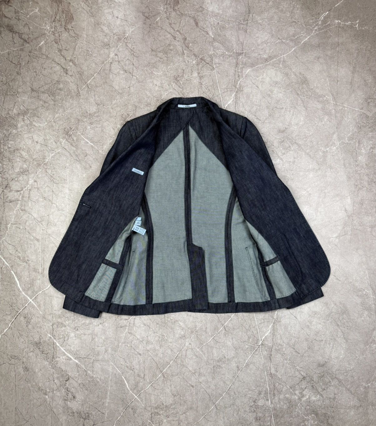 Malo Malo Italy Blue Cotton Denim Look Blazer Jacket Women's sz S Size S / US 4 / IT 40 - 2 Thumbnail