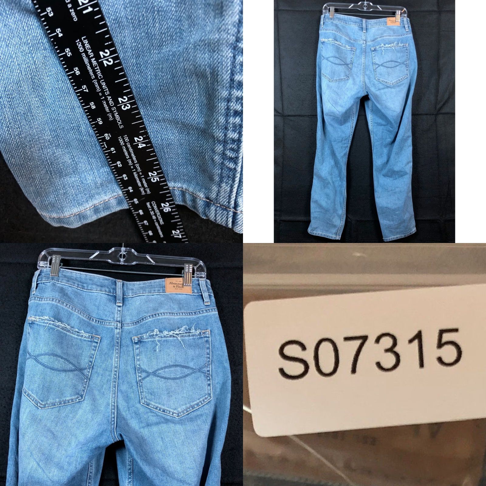 Abercrombie & Fitch Abercrombie & Fitch Womens Jeans Blue Denim High Rise Distressed 10 Straight 5-Pocket Baggy Relaxed Womens Jeans Blue Denim High Rise Distressed 10 Size 32" / US 10 / IT 46 - 8 Thumbnail