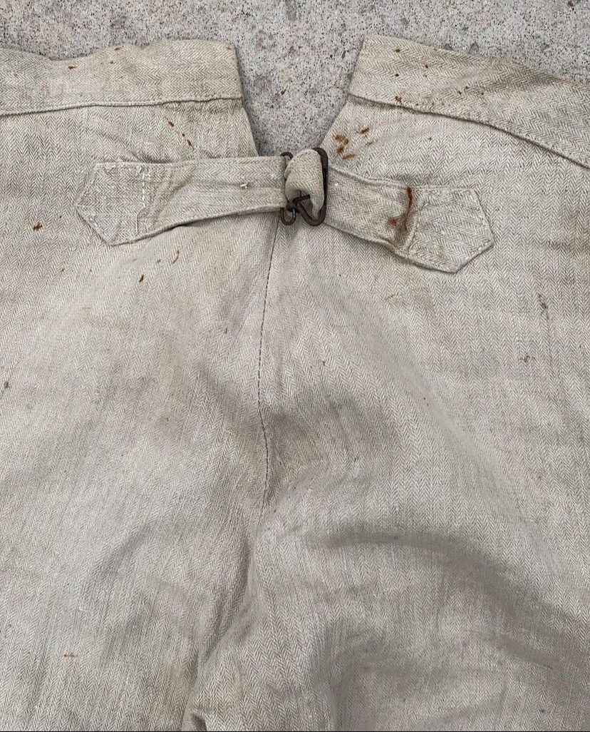 Vintage French Bourgeron Linen Military Trousers Size US 29 - 4 Thumbnail