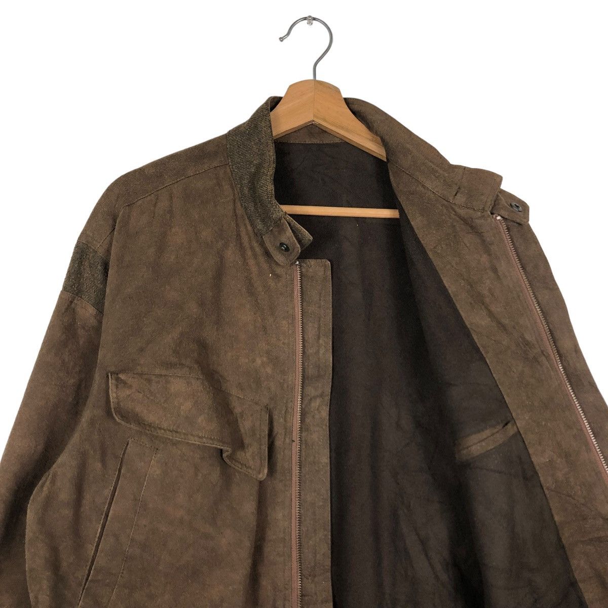 Japanese Brand 🔥VINTAGE BIKER SUEDE FLY JACKET CROSSBREED ISSEY MIYAKE Size US M / EU 48-50 / 2 - 14 Thumbnail