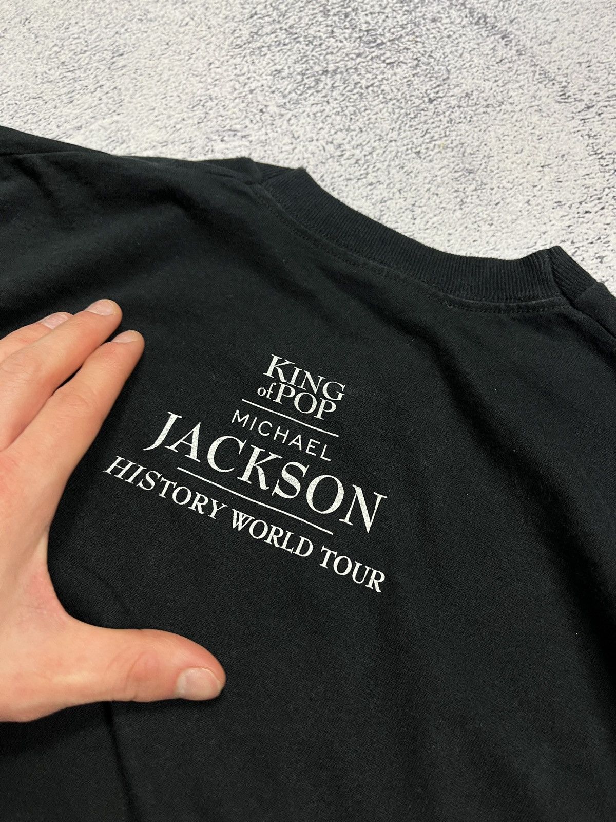 Band Tees × Michael Jackson × Vintage Vintage 1996 Michael Jackson King Of Pop World Tour T-Shirt Size US L / EU 52-54 / 3 - 12 Thumbnail
