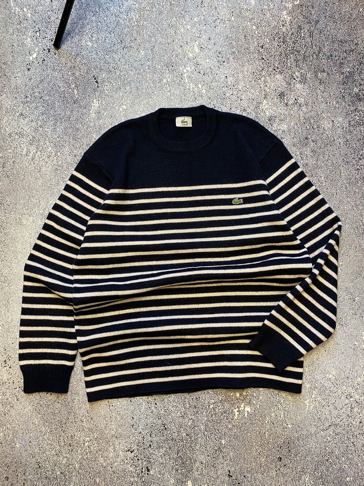Vintage Y2K Preloved Lacoste Grey Knit Jumper XL