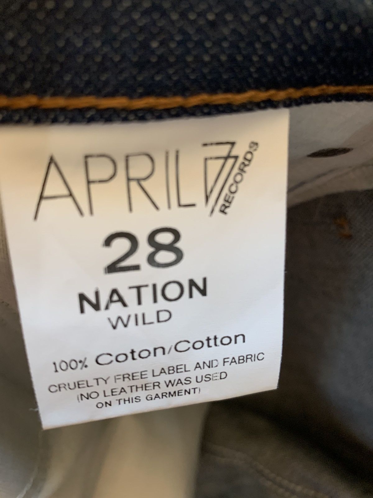 April 77 *RARE* type NATION, broken twill jeans RAW Size US 31 - 11 Thumbnail
