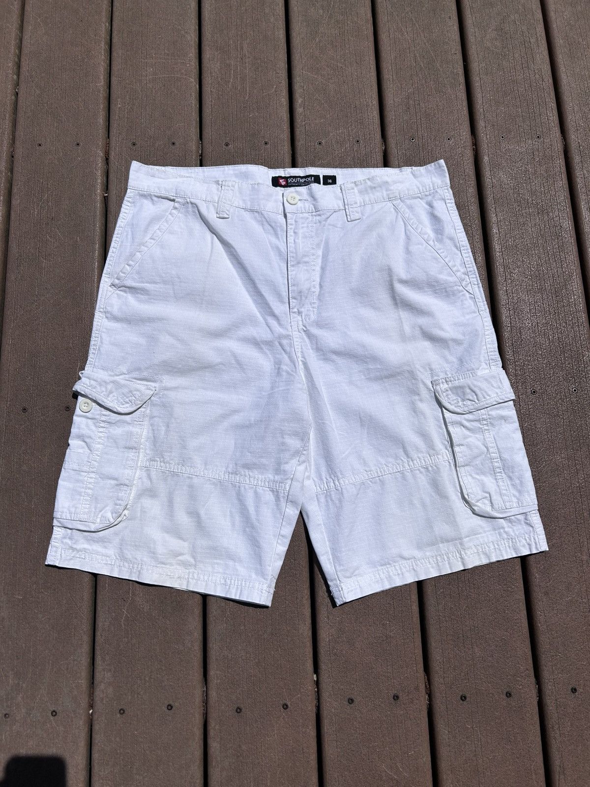 Southpole Southpole White Painters Cargo Shorts Size US 36 / EU 52 - 5 Thumbnail