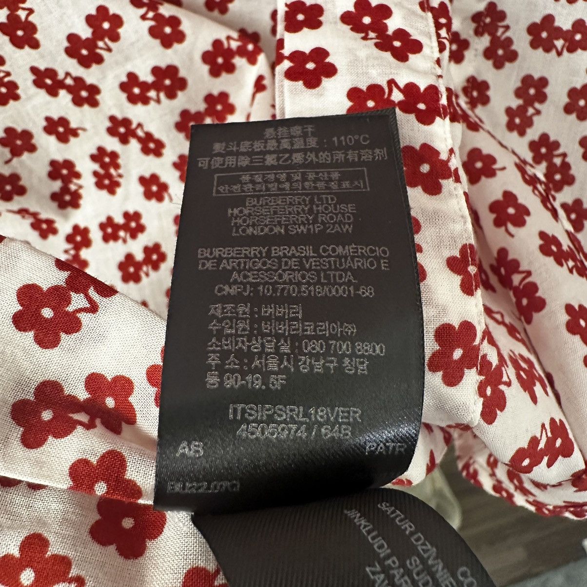 Burberry Rare Burberry Prorsum Red Flower Print Short Sleeve Shirt Size US S / EU 44-46 / 1 - 9 Thumbnail