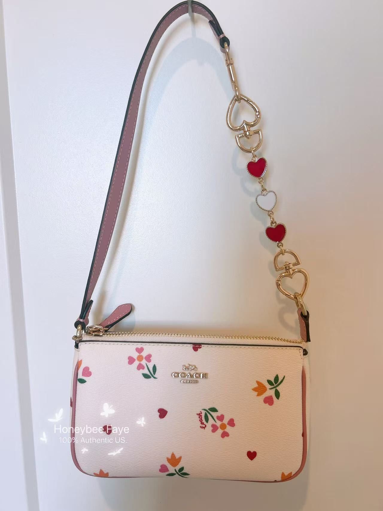 Coach Nolita 19 With Heart Petal Print C7658 plus extended chain Size ONE SIZE - 6 Thumbnail