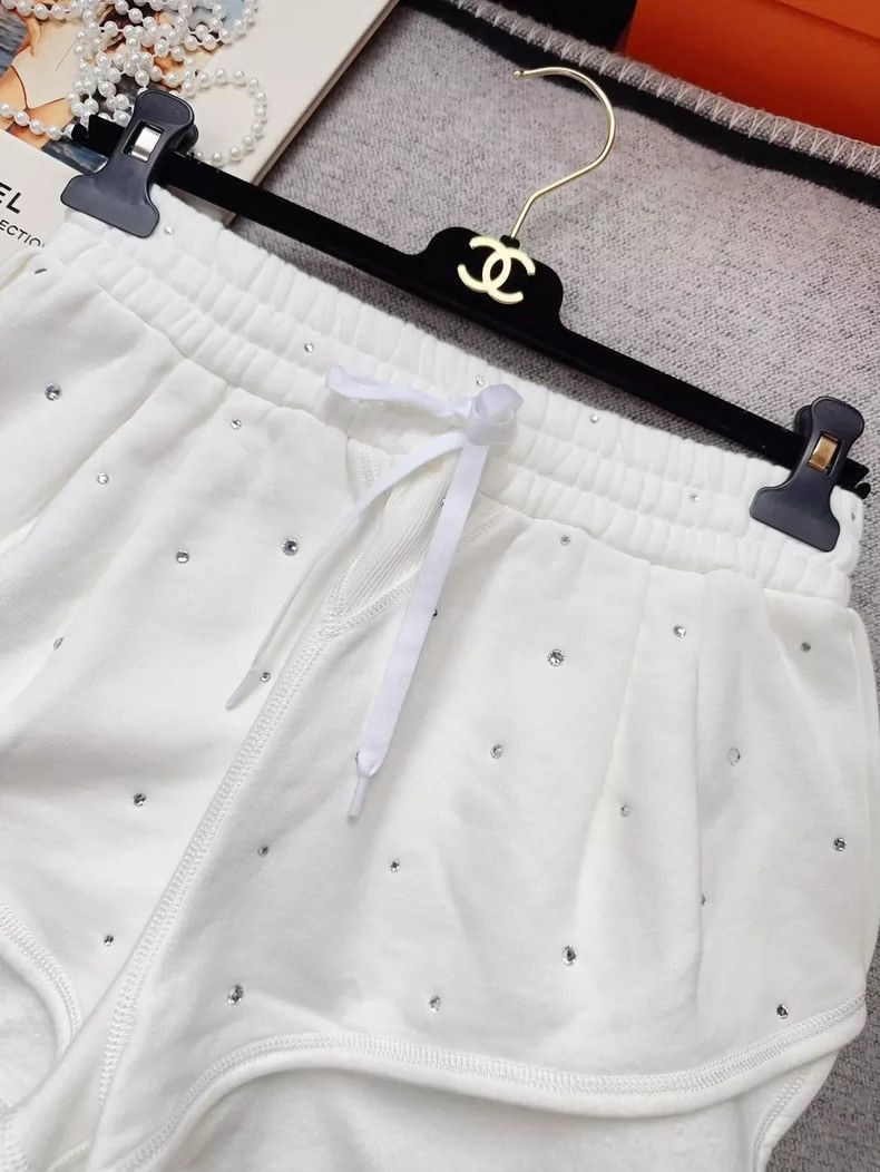 Prada Miumiu White Star Diamond Letter Shorts-2506 Size 37" - 4 Thumbnail