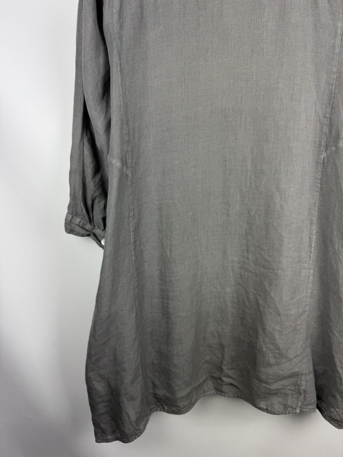 120% Lino 120% Lino Long Sleeve Linen Button Up Lagenlook Shirt Dress Size XL / US 12-14 / IT 48-50 - 19 Thumbnail