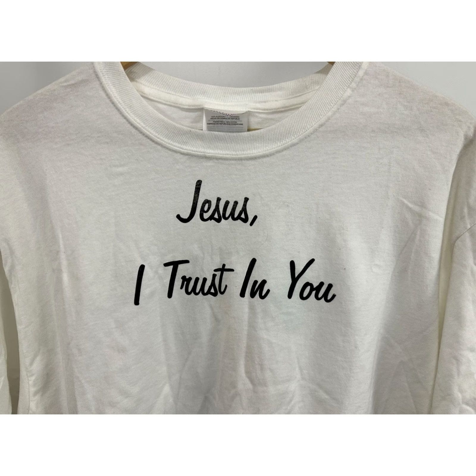 Hanes VTG Jesus I Trust In You Double Sided T-Shirt Men L White Nike Shirts Size US L / EU 52-54 / 3 - 4 Thumbnail