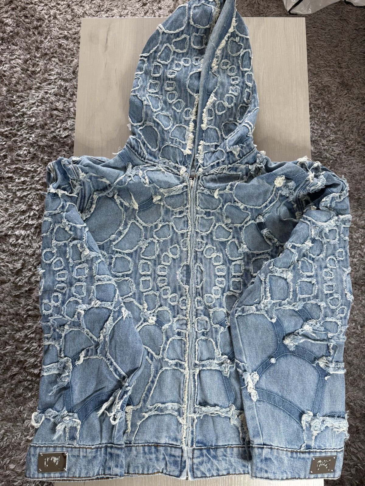 Revenge Revenge spider web denim jacket Size US XXL / EU 58 / 5 - 2 Thumbnail