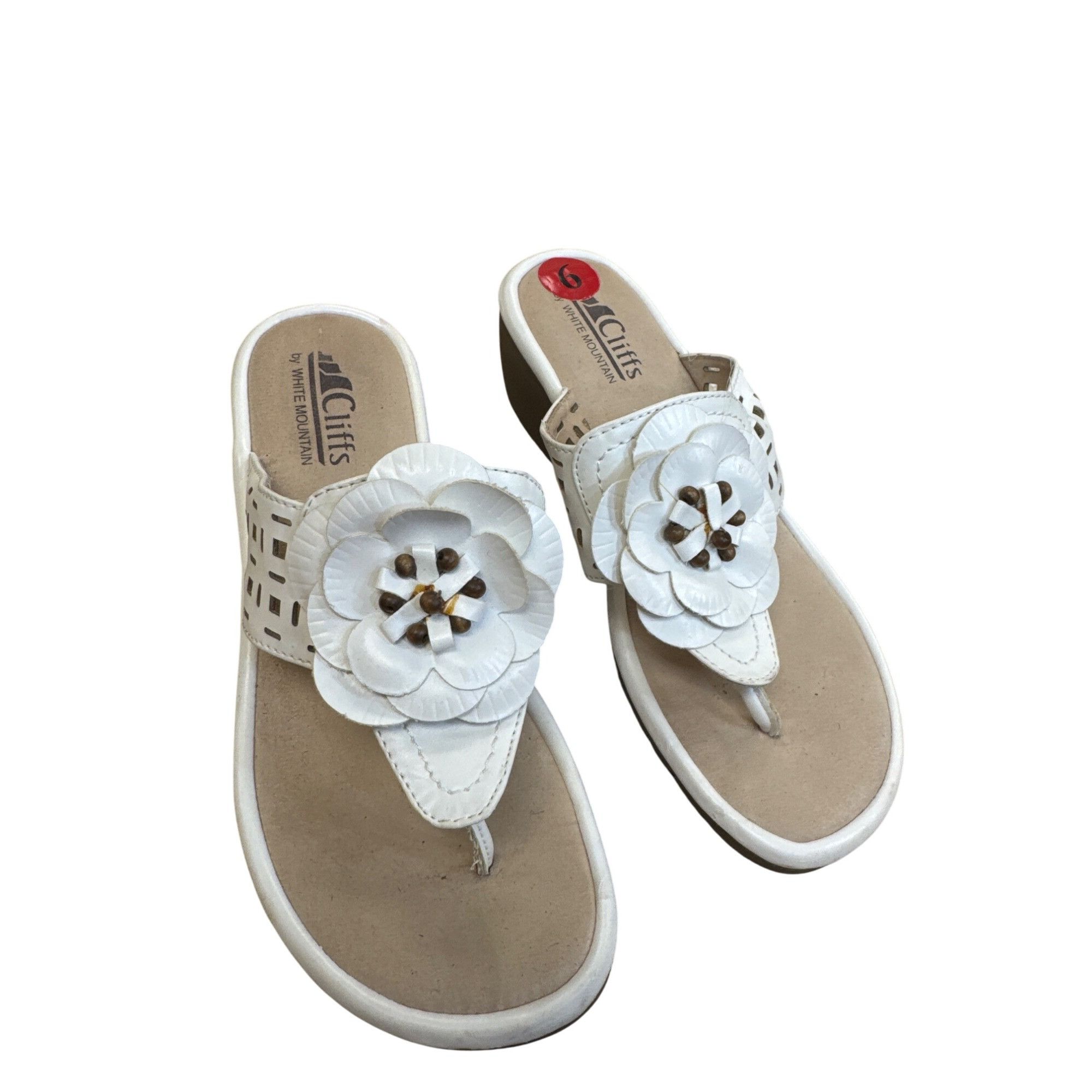 Other Cliffs By White Mountain Womens White Floral Slip-On Sandals Size US 6 / IT 36 - 11 Thumbnail