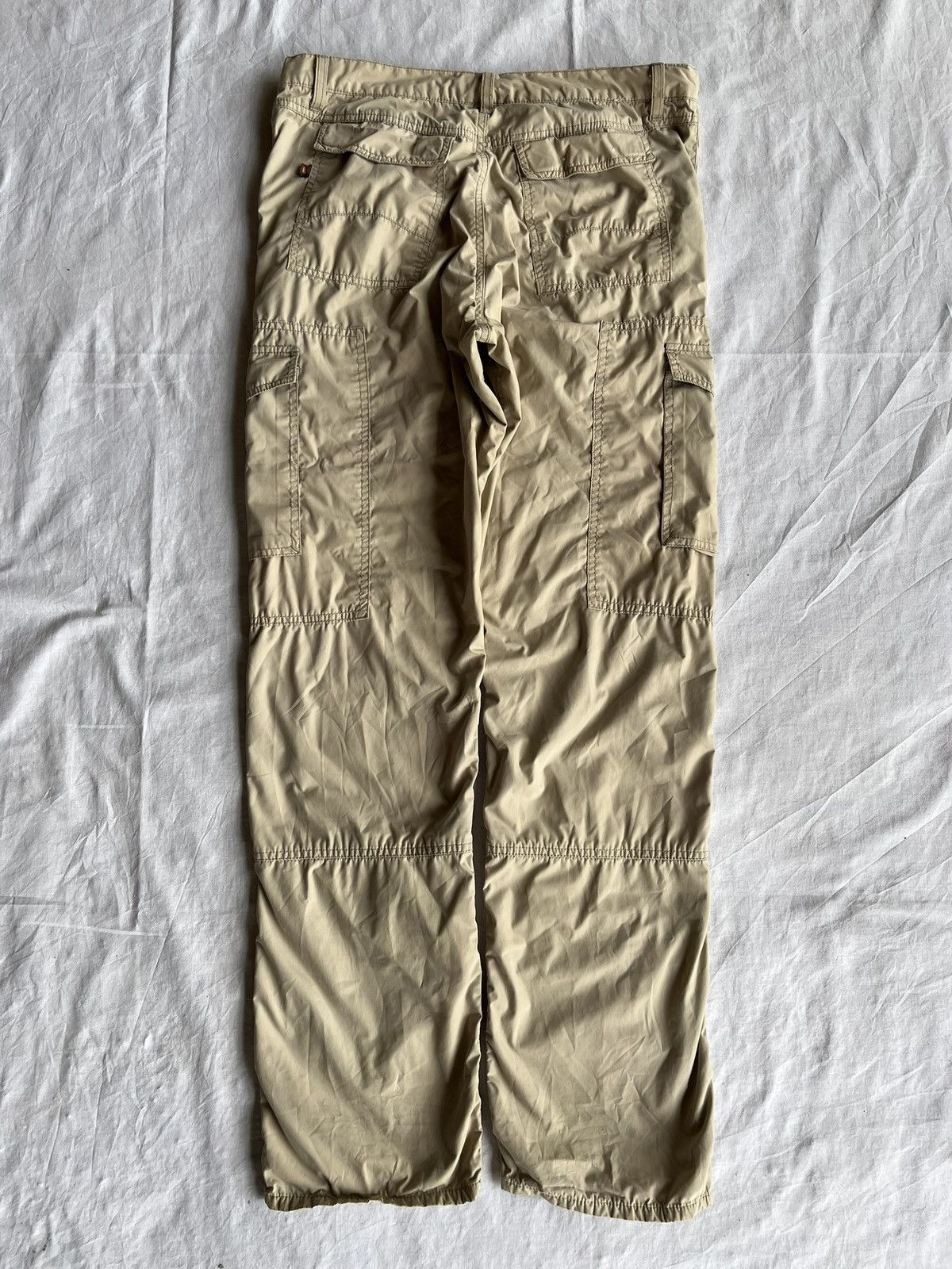 Japanese Brand Vintage Y2K Tech Cargo Pants – Khaki Nylon Utility Size US 32 / EU 48 - 6 Thumbnail