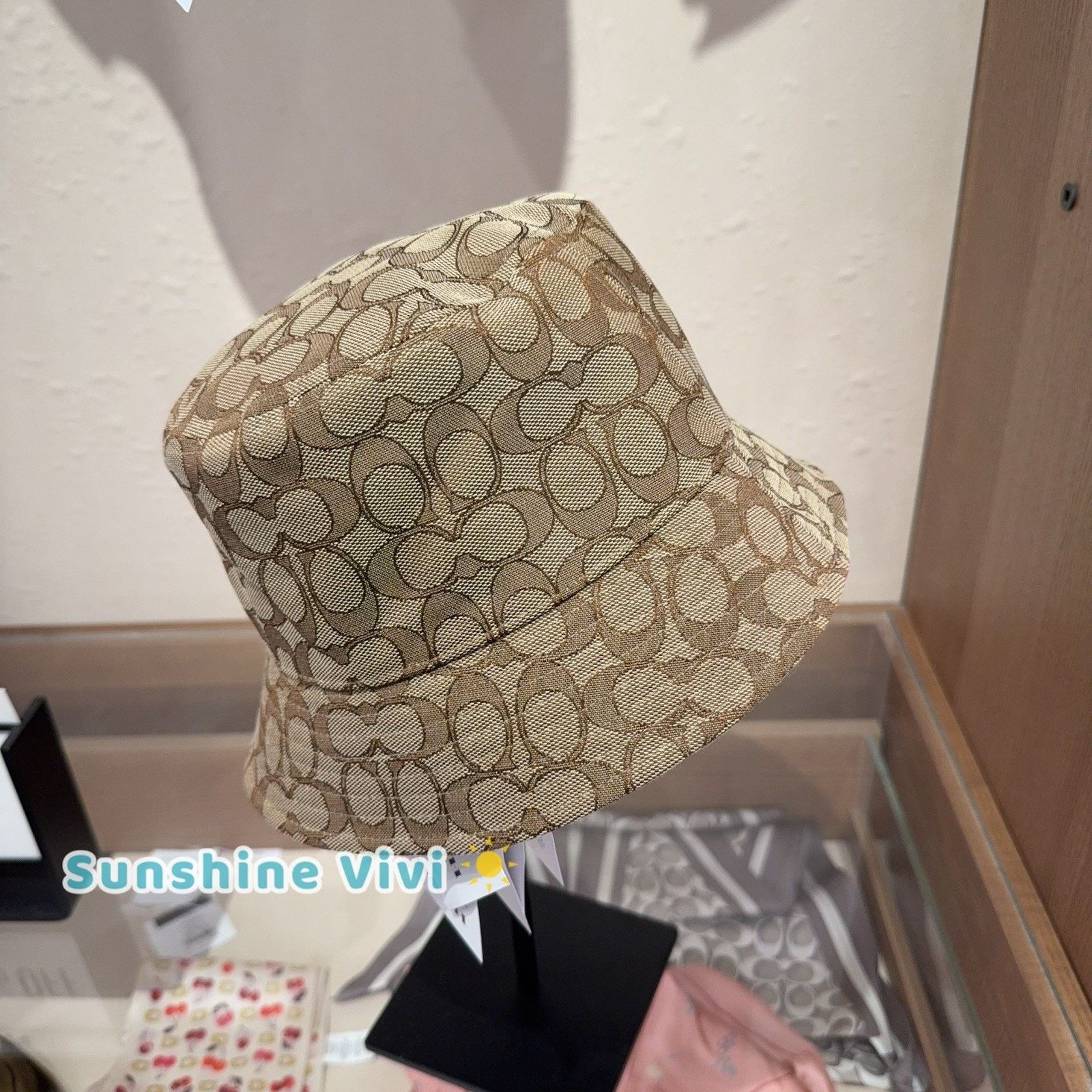 Coach NWT Coach Unisex Signature Designer Bucket Hat CCN94 Tan m/l Size ONE SIZE - 4 Thumbnail