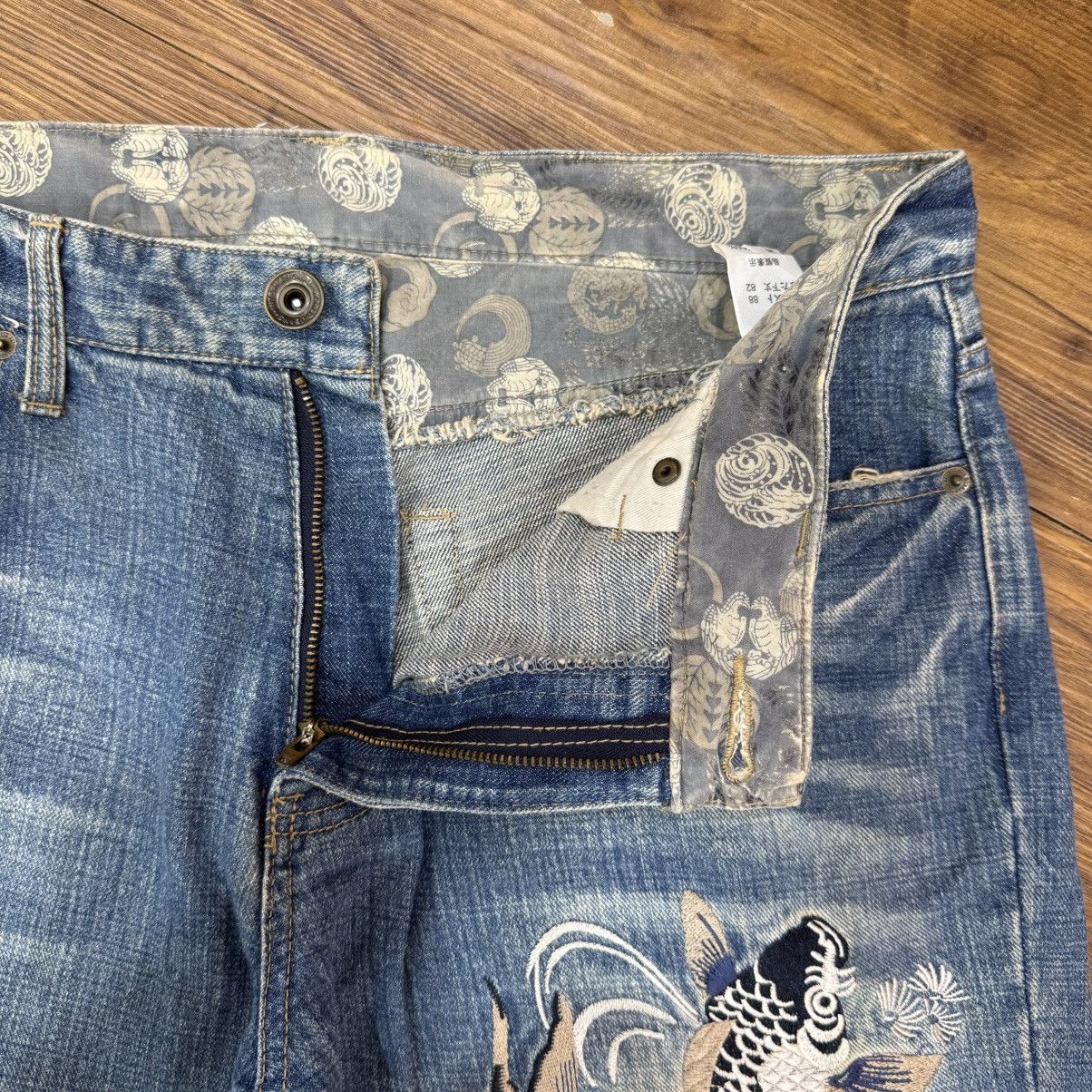 Japanese Brand × Jean VINTAGE JAPAN EMBROIRDED KOI JEAN DENIM PANTS Size US 36 / EU 52 - 7 Thumbnail