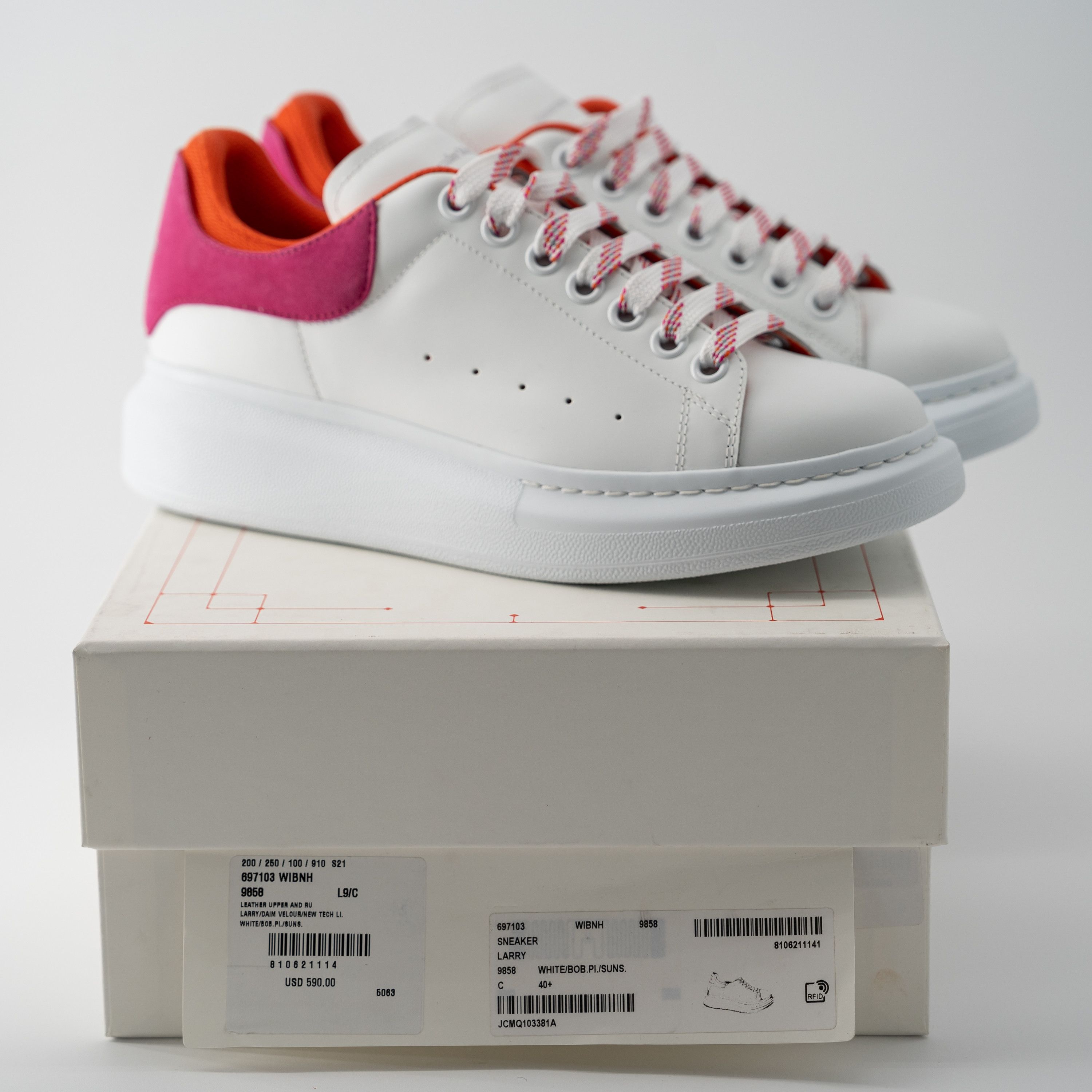 Alexander McQueen 10.5 - Alexander McQueen Oversized Sneaker Hot Pink White Size US 10.5 / IT 40.5 - 10 Thumbnail