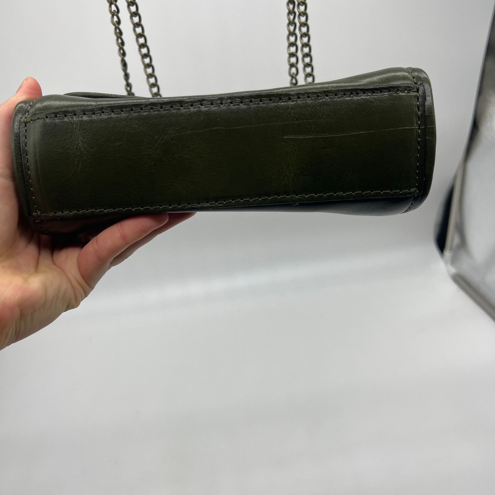 Other Patricia Nash Leather Purse Harlow Flap Chain Bag Soft Olive Size ONE SIZE - 9 Thumbnail