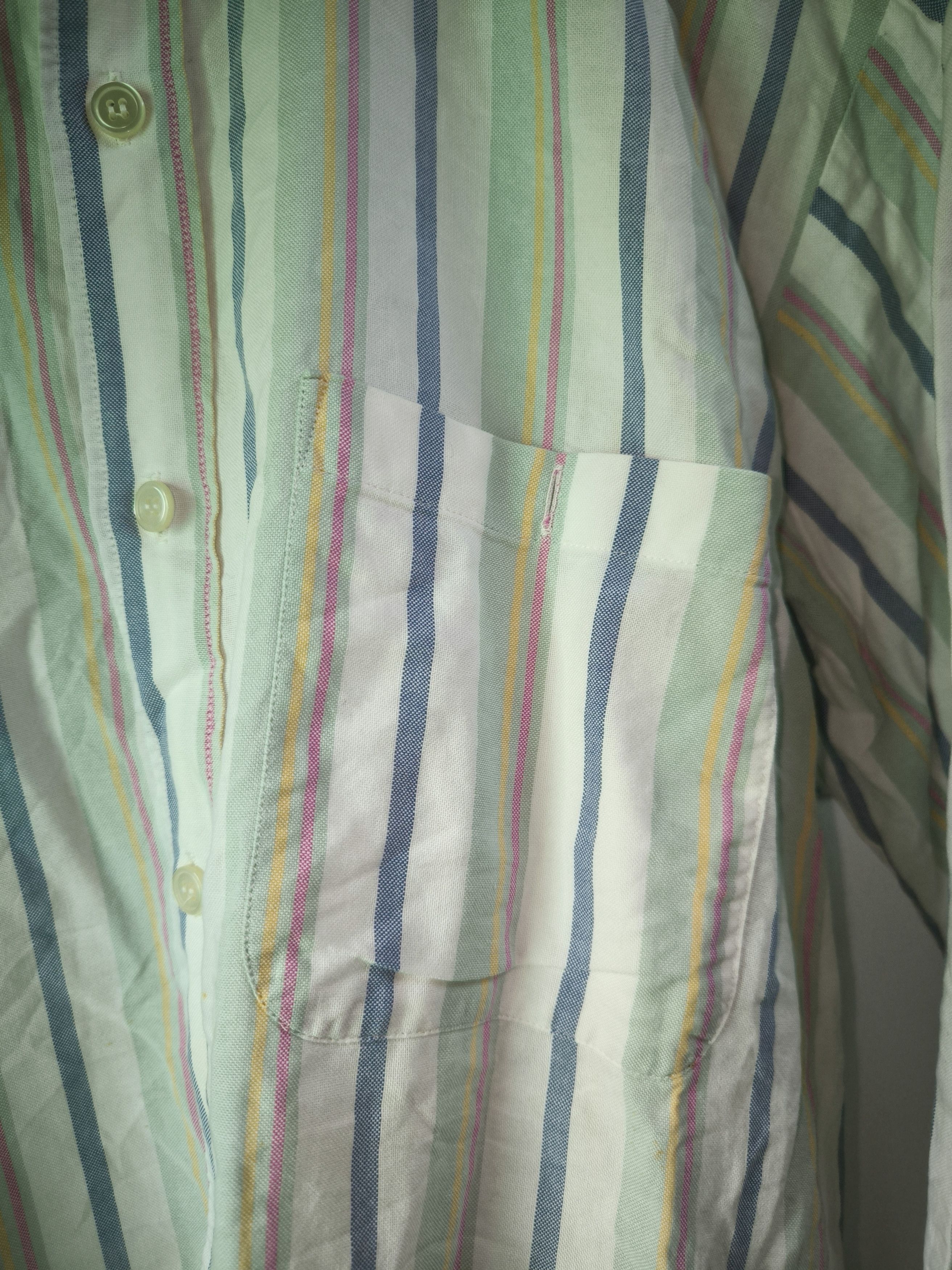 Vintage Vintage Work Stone Island Mandarin Collar Striped Size US L / EU 52-54 / 3 - 14 Thumbnail