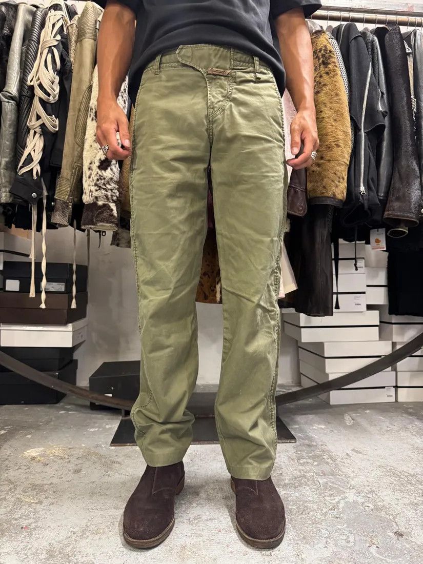 Designer × Marithe + Francois Girbaud × Vintage 2000s Marithé + François Girbaud Olive Straight Pants Size US 31 - 3 Thumbnail
