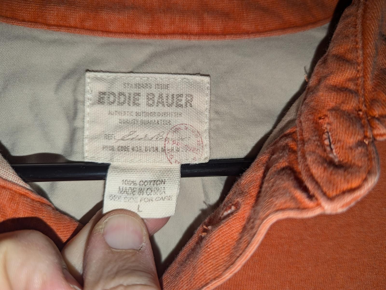 Eddie Bauer Eddie Bauer Vintage Short Sleeve Polo Shirt Large Orange Size US L / EU 52-54 / 3 - 6 Thumbnail