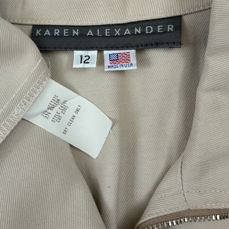 Vintage Karen Alexander vintage khaki full zip trench dress size 12 Size XL / US 12-14 / IT 48-50 - 14 Thumbnail