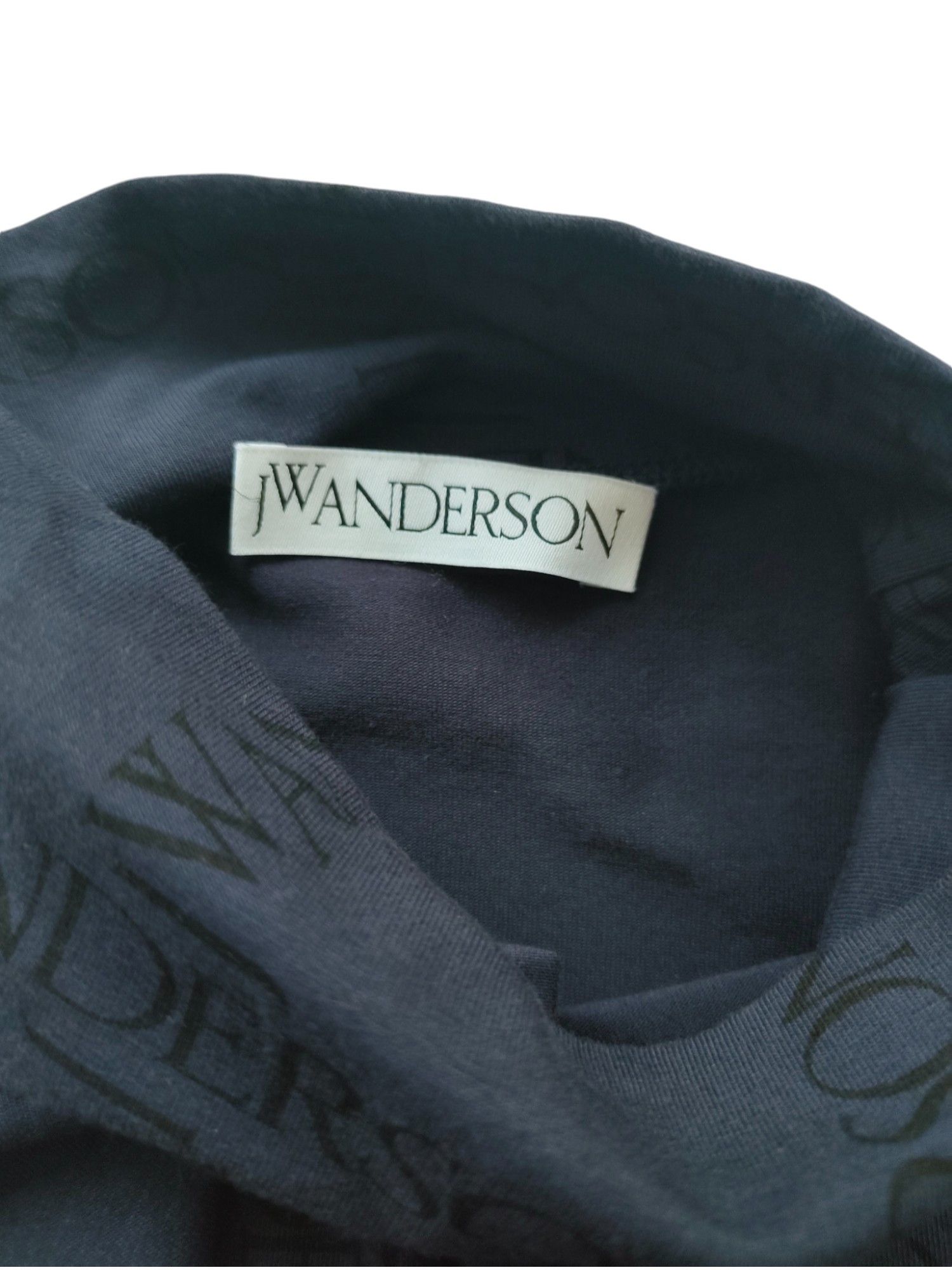 JW Anderson Navy Blue Crew Neck Cotton Top With Overall Logo Pattern Size XS / US 0-2 / IT 36-38 - 4 Thumbnail