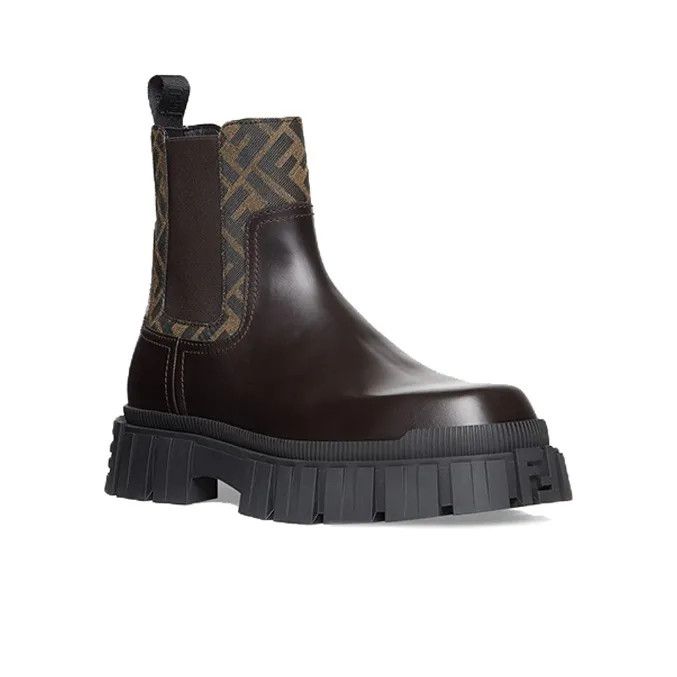 Fendi o1s1wg111224 Force Panelled Chelsea Boots in Brown Size US 13 / EU 46 - 2 Thumbnail