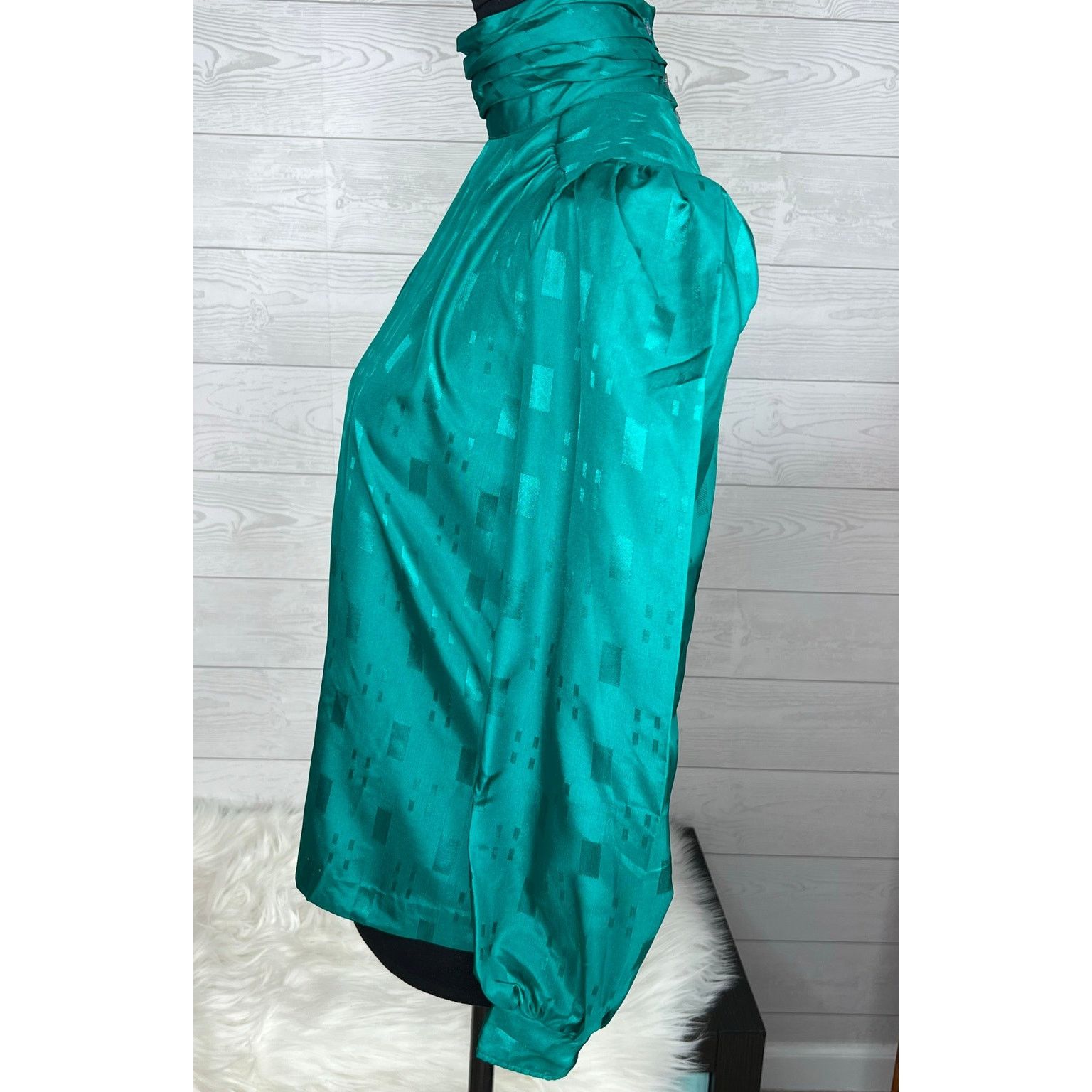 Other Avon Fashions vintage 80's green high neck blouse size 5/6 Size S / US 4 / IT 40 - 2 Thumbnail
