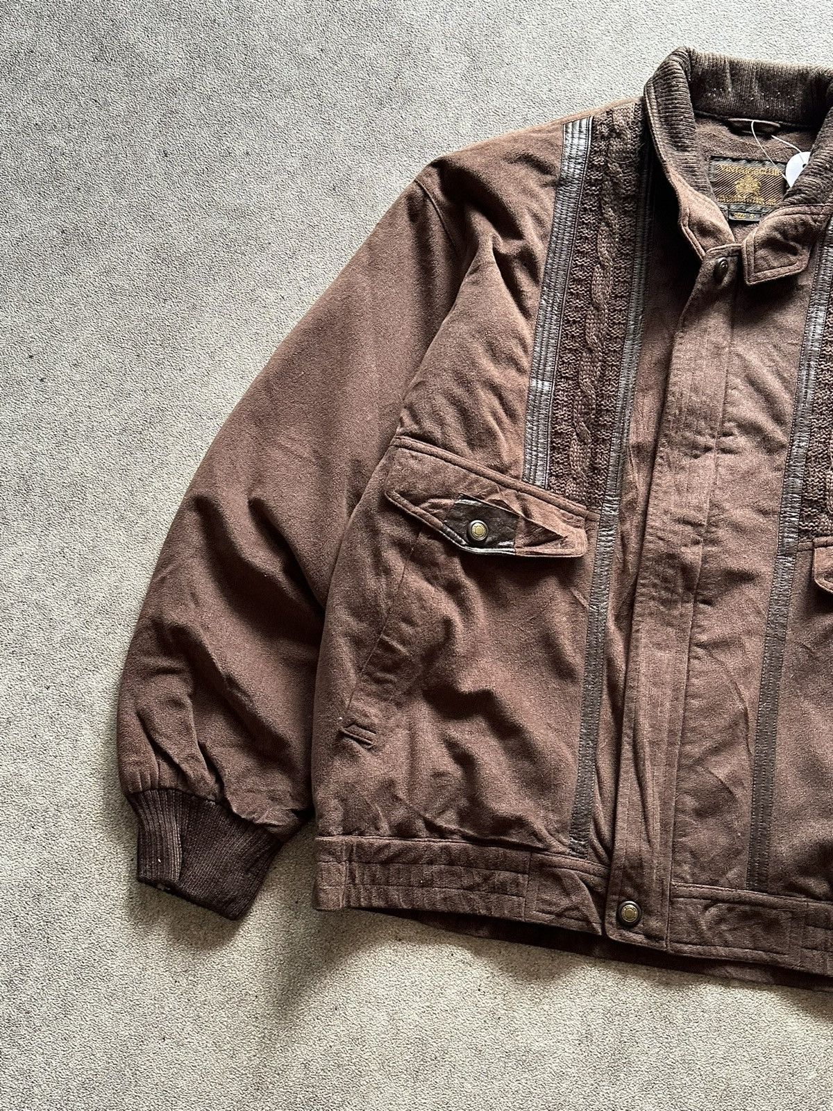 Issey Miyake 90s Japanese Issey Miyake Style Suede Brown Bomber Jacket Size US M / EU 48-50 / 2 - 2 Thumbnail
