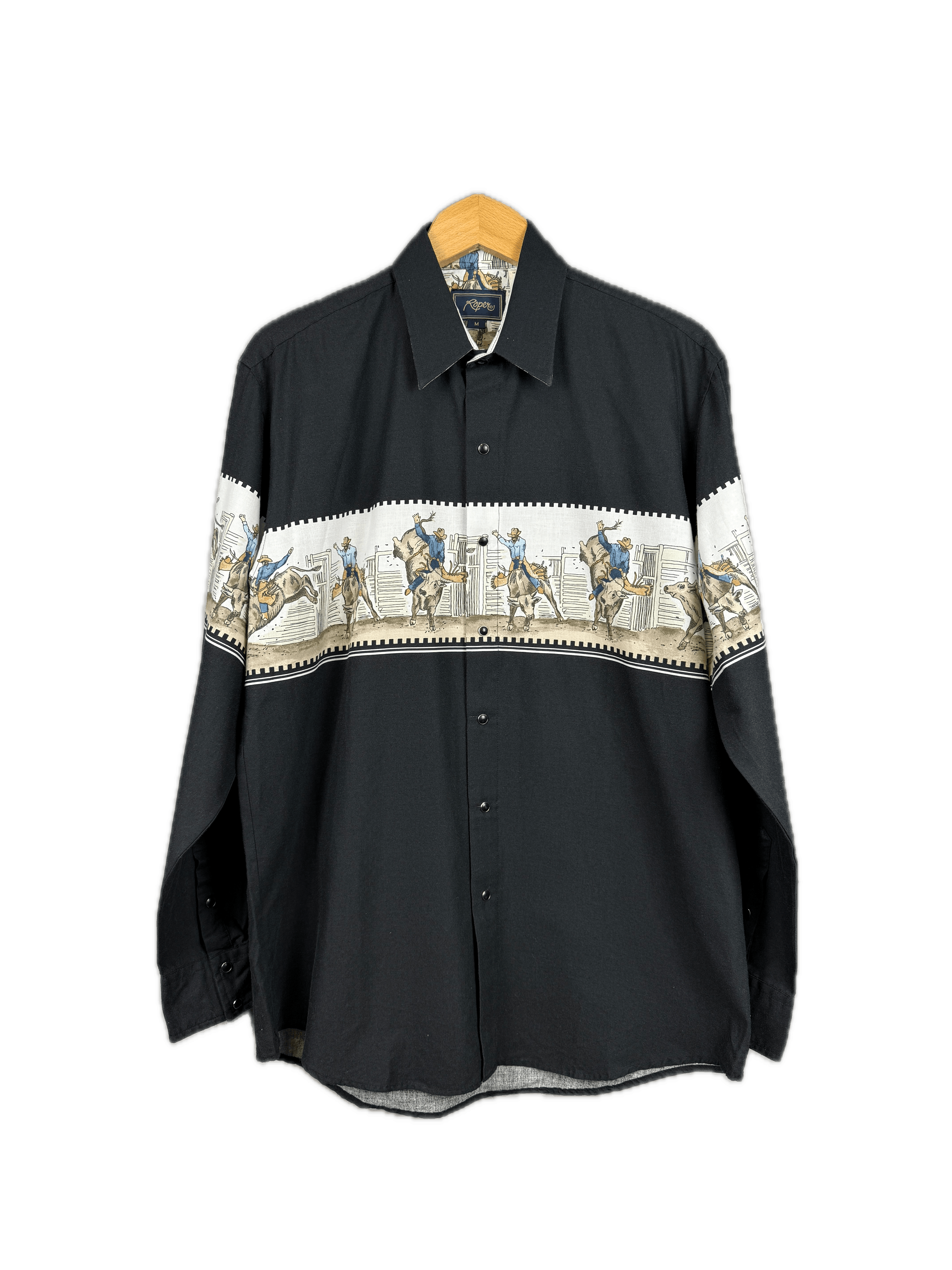 Roper Roper Western Shirt Cowboy Rodeo Snap Long Sleeve Black Size US M / EU 48-50 / 2 - 1 Thumbnail