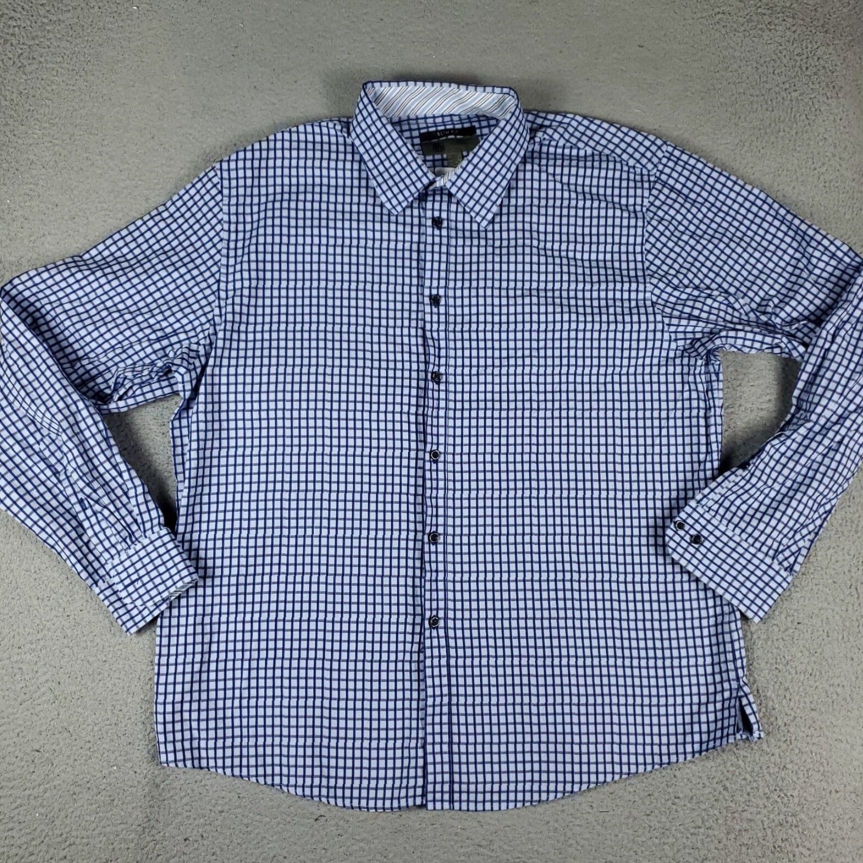 Vintage Jhane Barnes Shirt Mens 2XL Blue Check Button-Up Long Sleeve Casual Workwear Shirt - 2XL Mens Blue Check Jhane Barnes Button-Up Long Sleeve Shirt Size US XXL / EU 58 / 5 - 2 Thumbnail