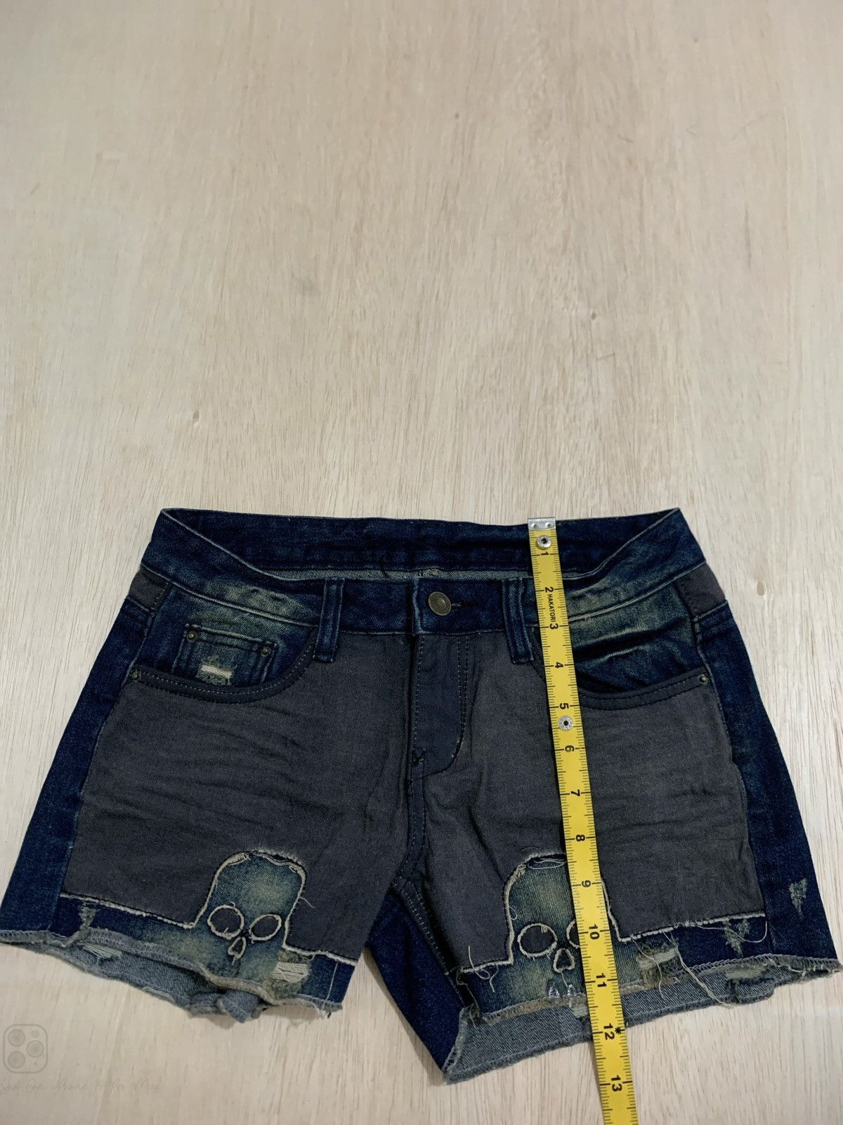Hysteric Glamour × Japanese Brand E.vog's.e Skull Short Denim Women's Size 29" - 8 Thumbnail