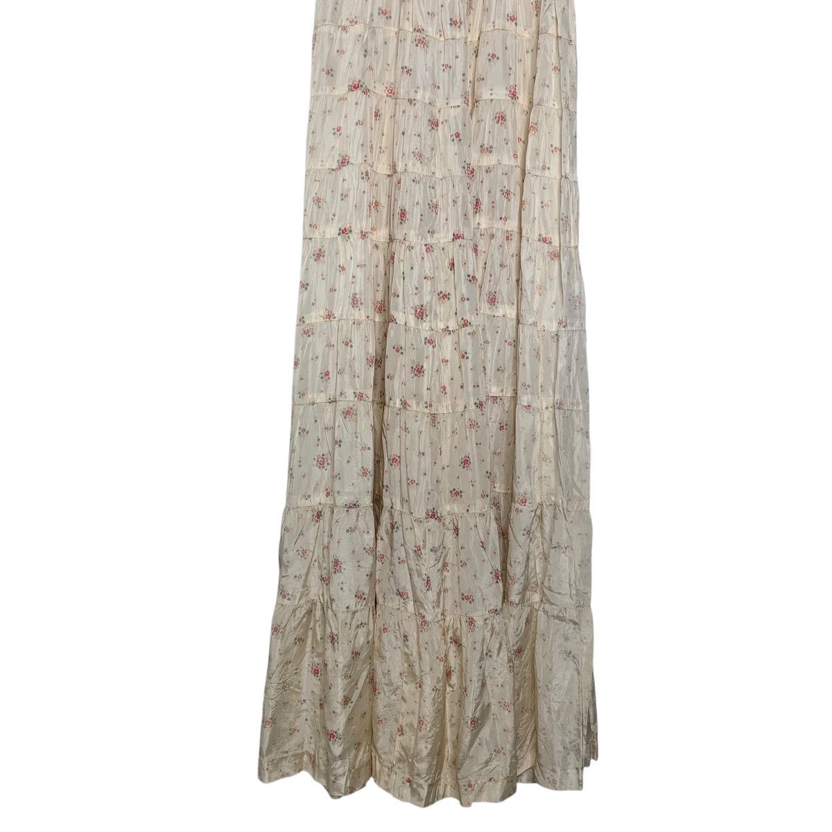 Other Vintage 30s Baby Pink Creme Tiered Puff Sleeve Maxi Dress Size S / US 4 / IT 40 - 12 Thumbnail