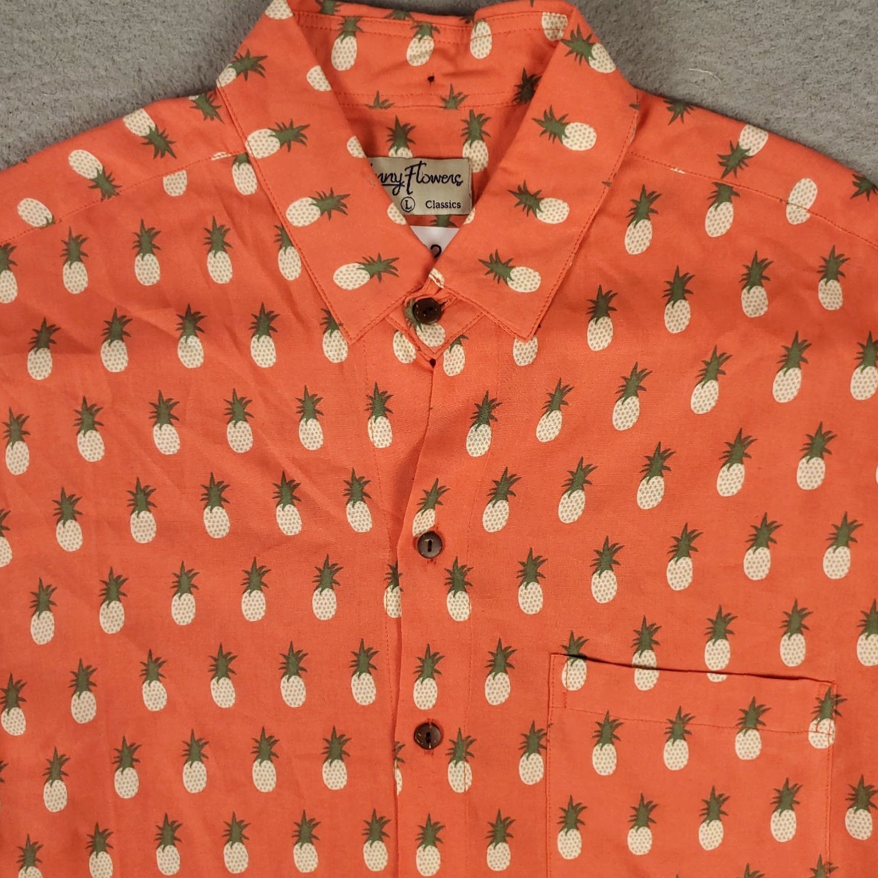 Vintage VINTAGE Kenny Flowers Shirt Mens Large Short Sleeve Button Up Hawaiian Rayon Orange Geometric Pattern Summer Size US L / EU 52-54 / 3 - 2 Thumbnail