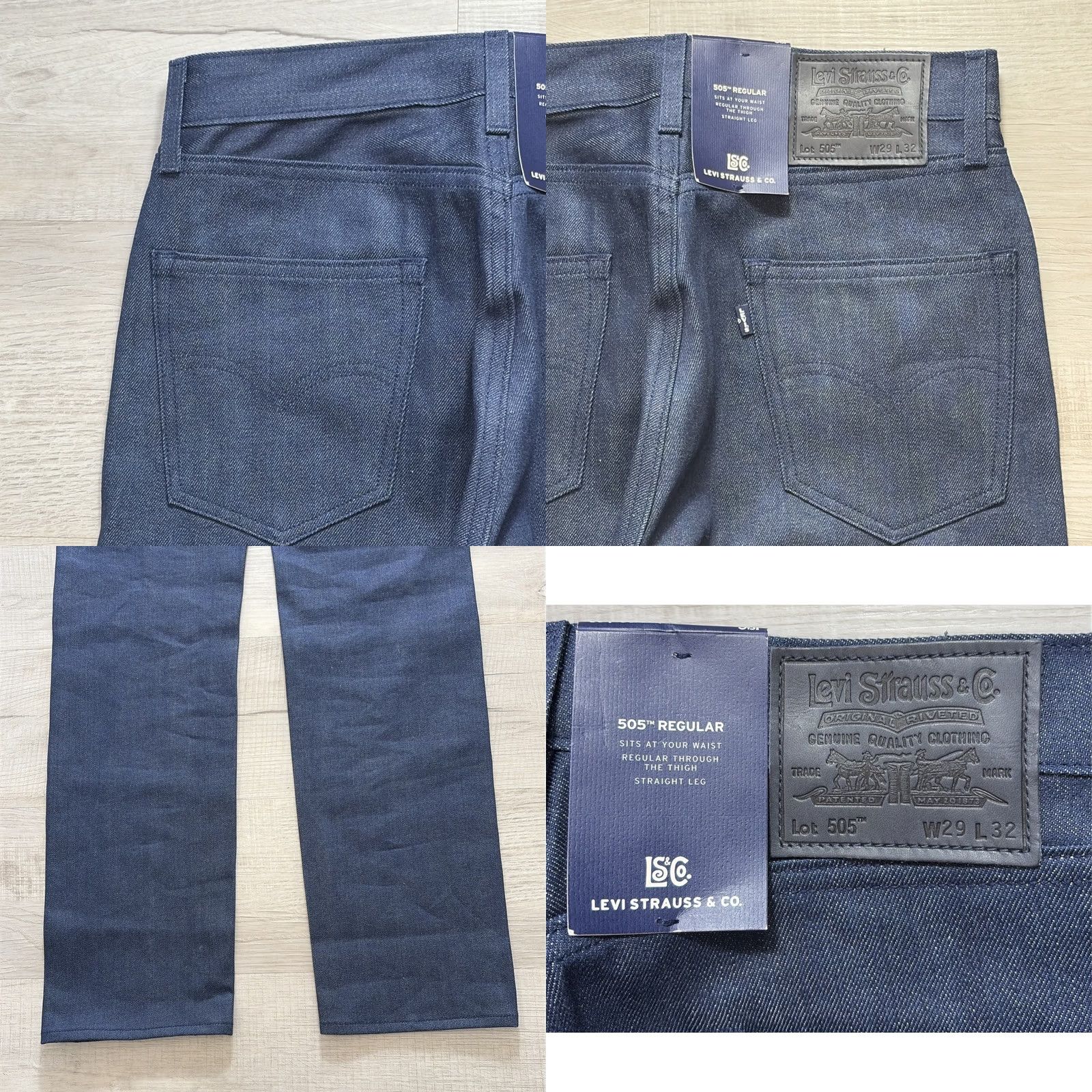 Levi's VINTAGE Levi's 505 Regular Japanese Selvedge Denim Jeans Men 29 x 32 Blue Straight NWT Rare Size US 29 - 11 Thumbnail