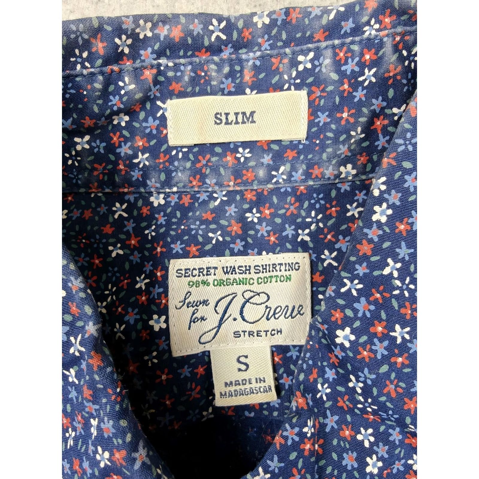J.Crew J.Crew Mens Small Blue Floral Slim Fit Stretch Button Down Long Sleeve - Vintage Size US S / EU 44-46 / 1 - 3 Thumbnail