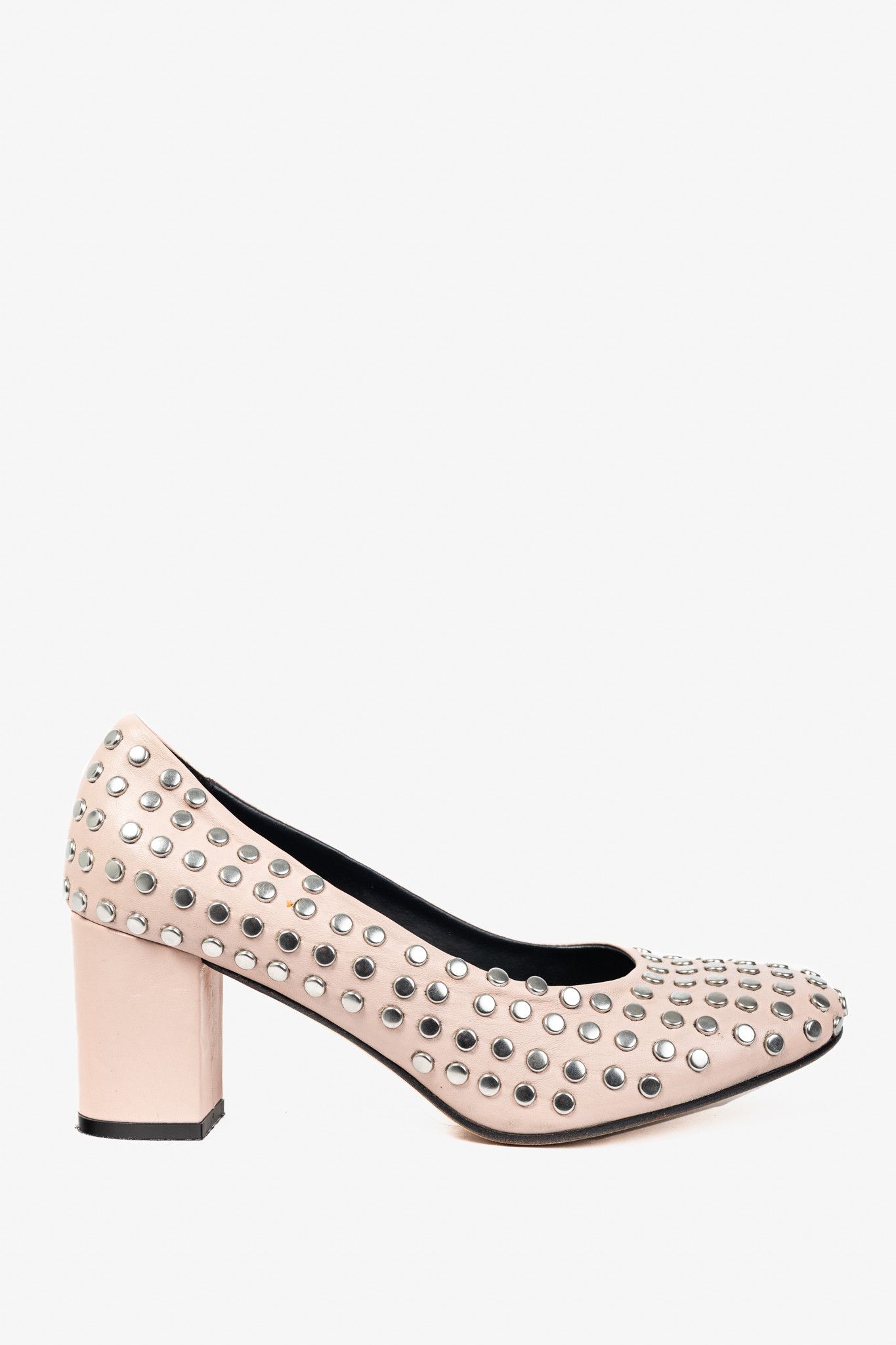 Other collection PRIVEE Pink Studded Leather Block-Heel Pumps Size US 7.5 / IT 37.5 - 1 Thumbnail