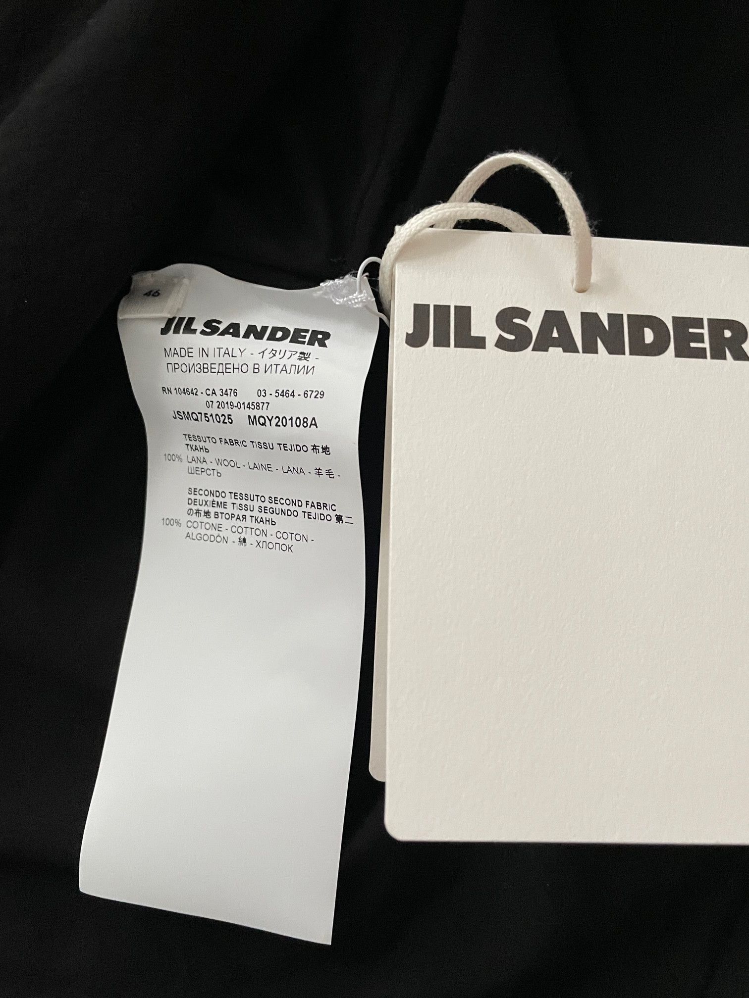 Jil Sander Jil Sander Black wool and cotton boxy t-shirt size 46 S Size US S / EU 44-46 / 1 - 6 Thumbnail