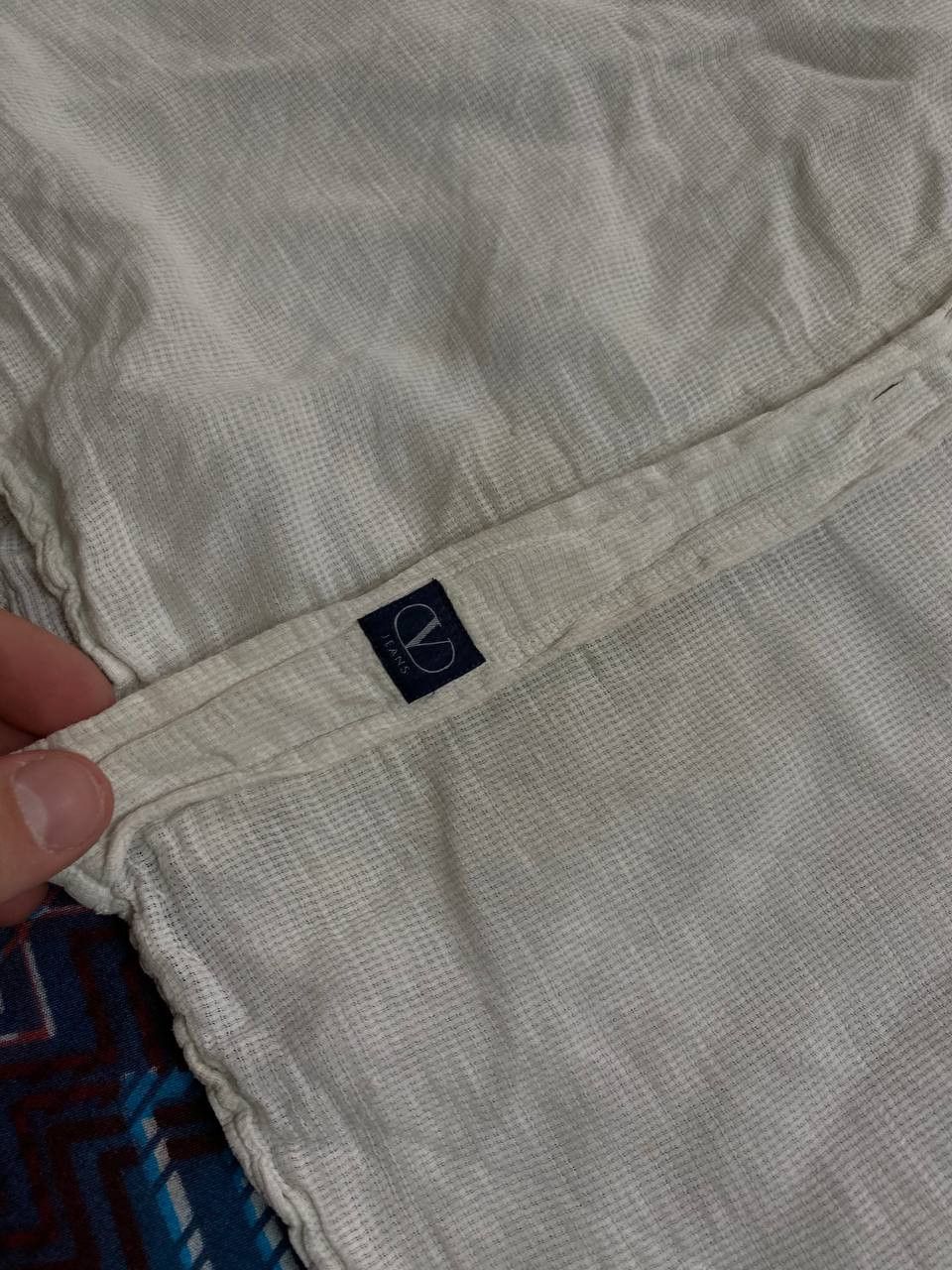 Valentino × Vintage Vintage Valentino Light Blue Pocket Logo Button Up Shirt Size US XL / EU 56 / 4 - 16 Thumbnail