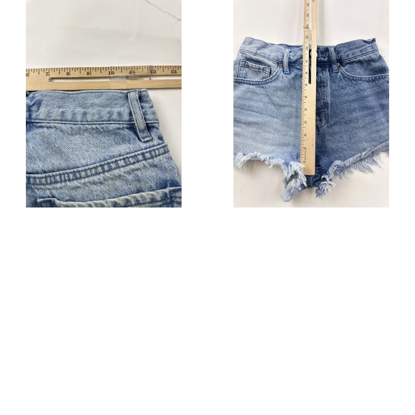 Pacsun Pacsun Shorts Women’s 24 Blue Vintage High Rise Two Tone Denim Cut Off Size 42" / US 20 - 8 Thumbnail