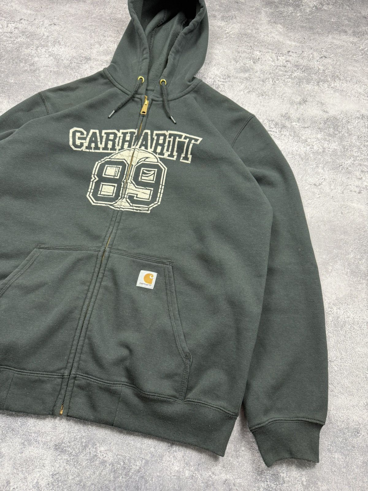 Carhartt Vintage Y2K Carhartt Big Logo Zip Up Hoodie Black Jacket Size US L / EU 52-54 / 3 - 8 Thumbnail
