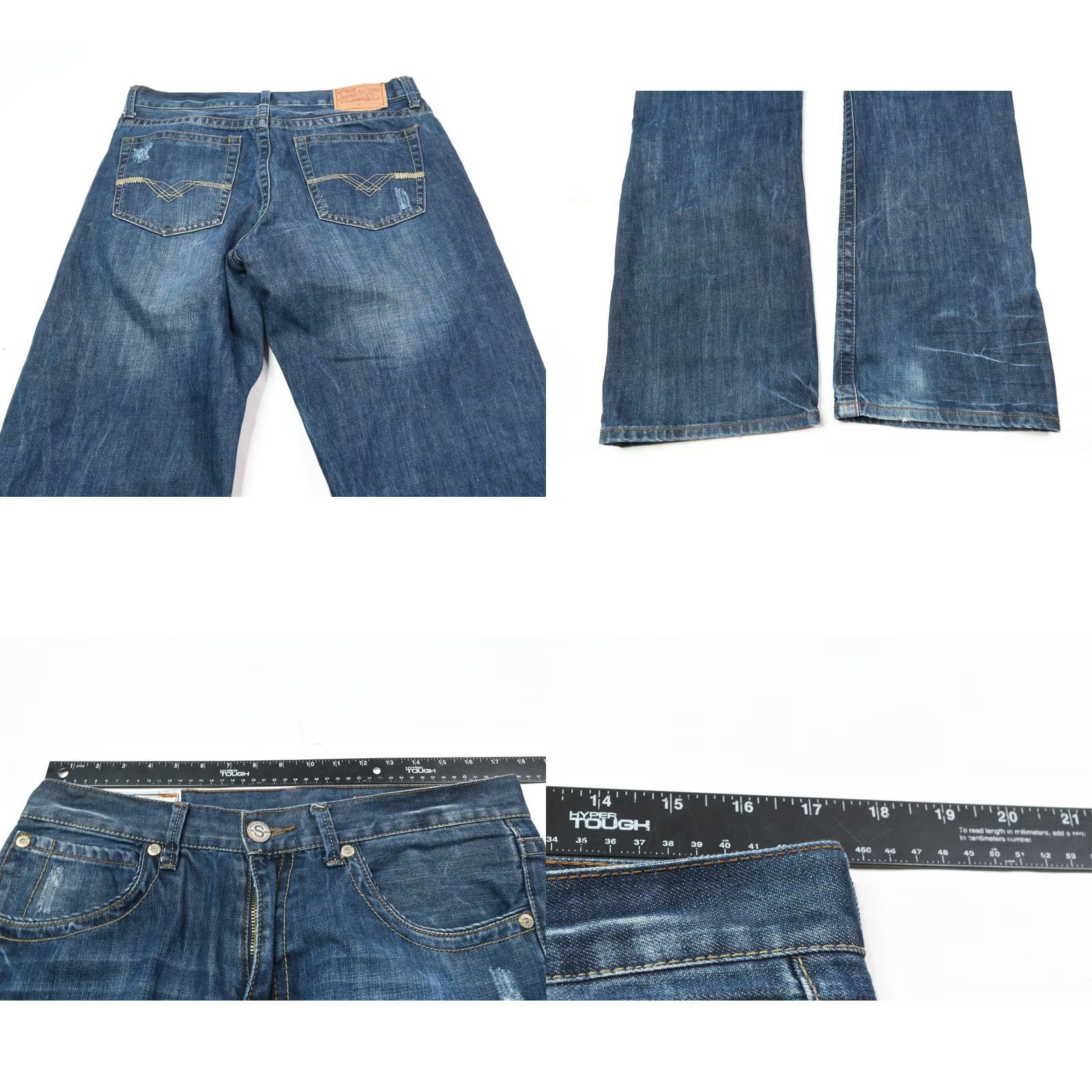 Stetson Stetson Jeans Mens 34x32 Blue Modern Fit Straight Denim Distressed 5-Pocket Design Jeans Mens Size US 34 / EU 50 - 8 Thumbnail
