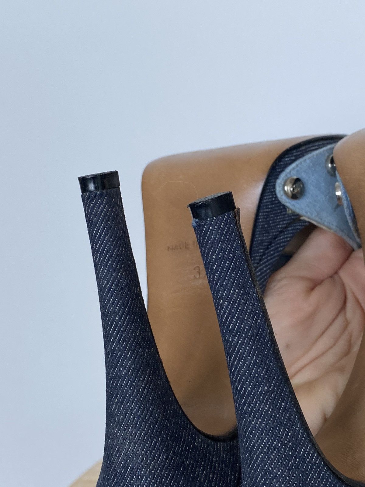 Dior RARE ❗️🚨Dior John Galliano Vintage Denim Mules in Blue Size US 7 / IT 37 - 10 Thumbnail