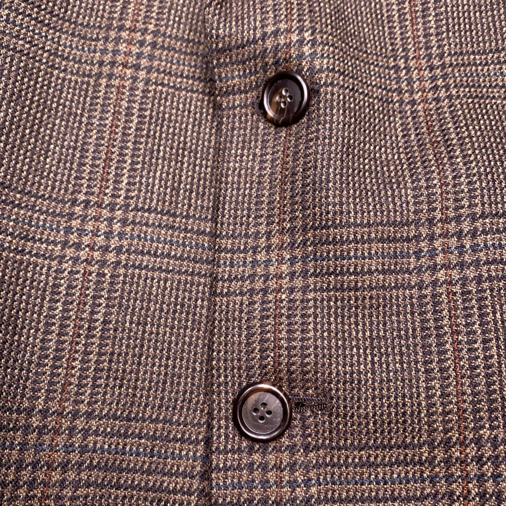 Vintage VINTAGE Bert Pulitzer Blazer Jacket Brown Plaid Wool 46 Long Single-Breasted Notch Lapel Men Regular Suit Coat Size 46R - 5 Thumbnail