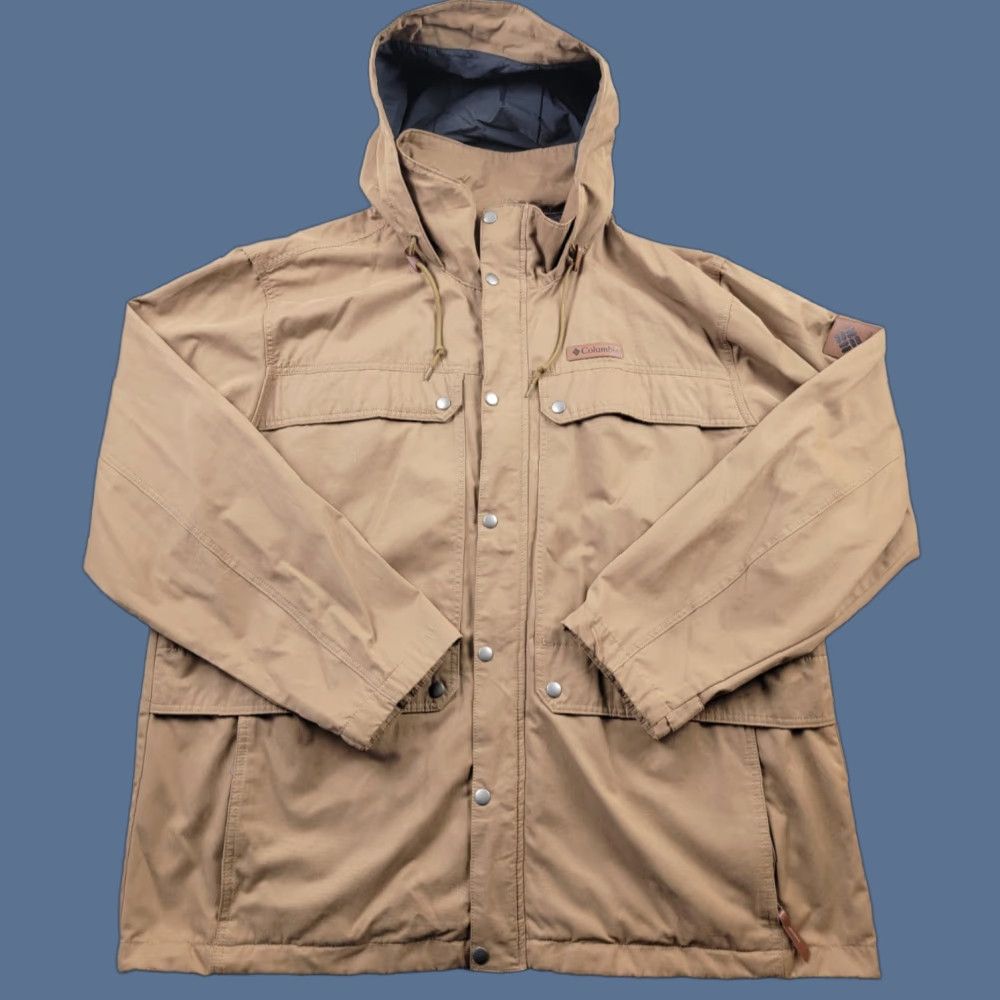 Vintage Columbia Jacket Mens 2XL Brown Outdoor Windbreaker Full Zip Hooded Pockets Solid - Regular Fit Size US XXL / EU 58 / 5 - 1 Thumbnail