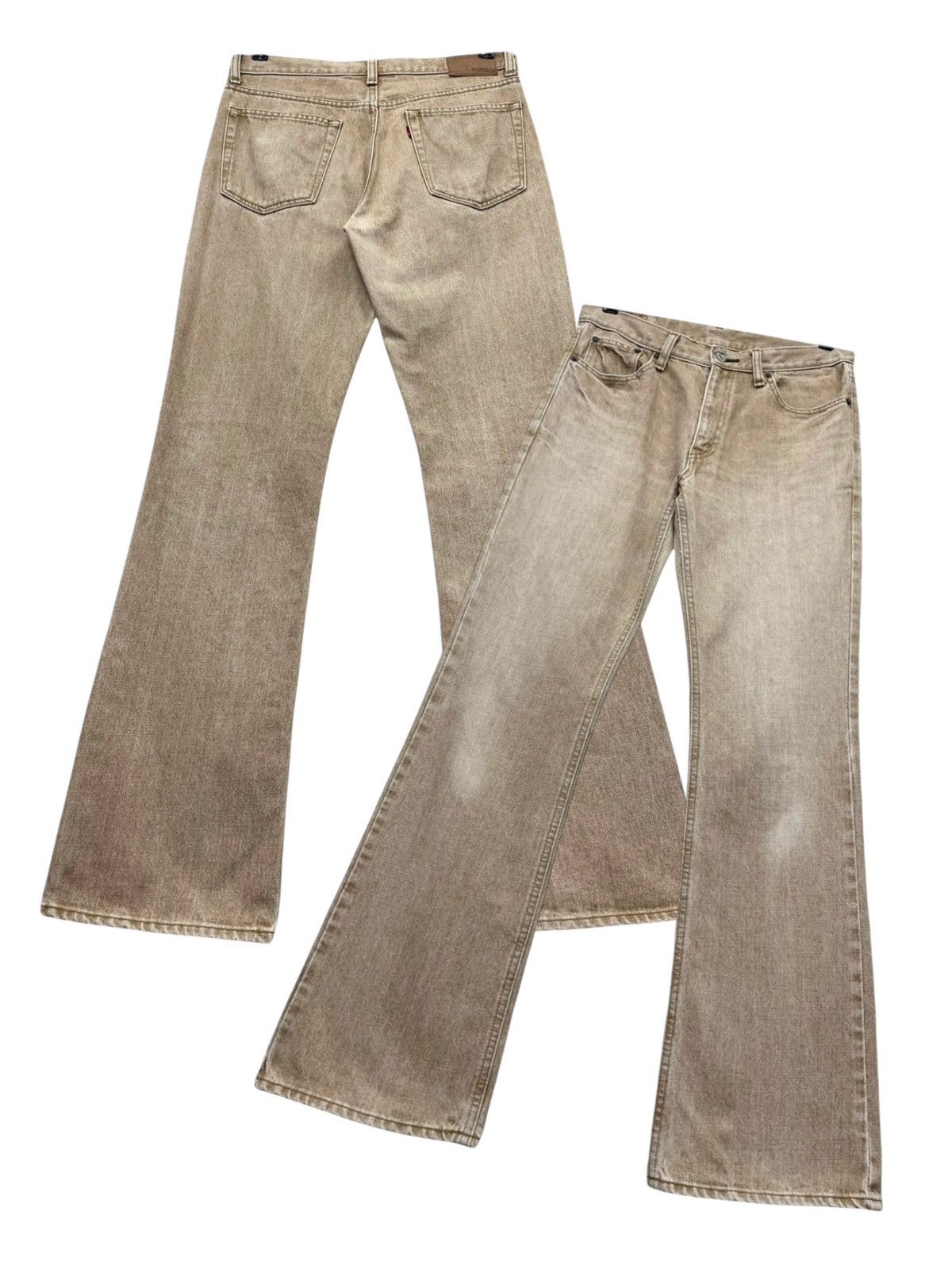 Japanese Brand 🔥Vintage BOBSON CHESSKING Off-brown Flare Denim Jeans Size US 31 - 1 Thumbnail