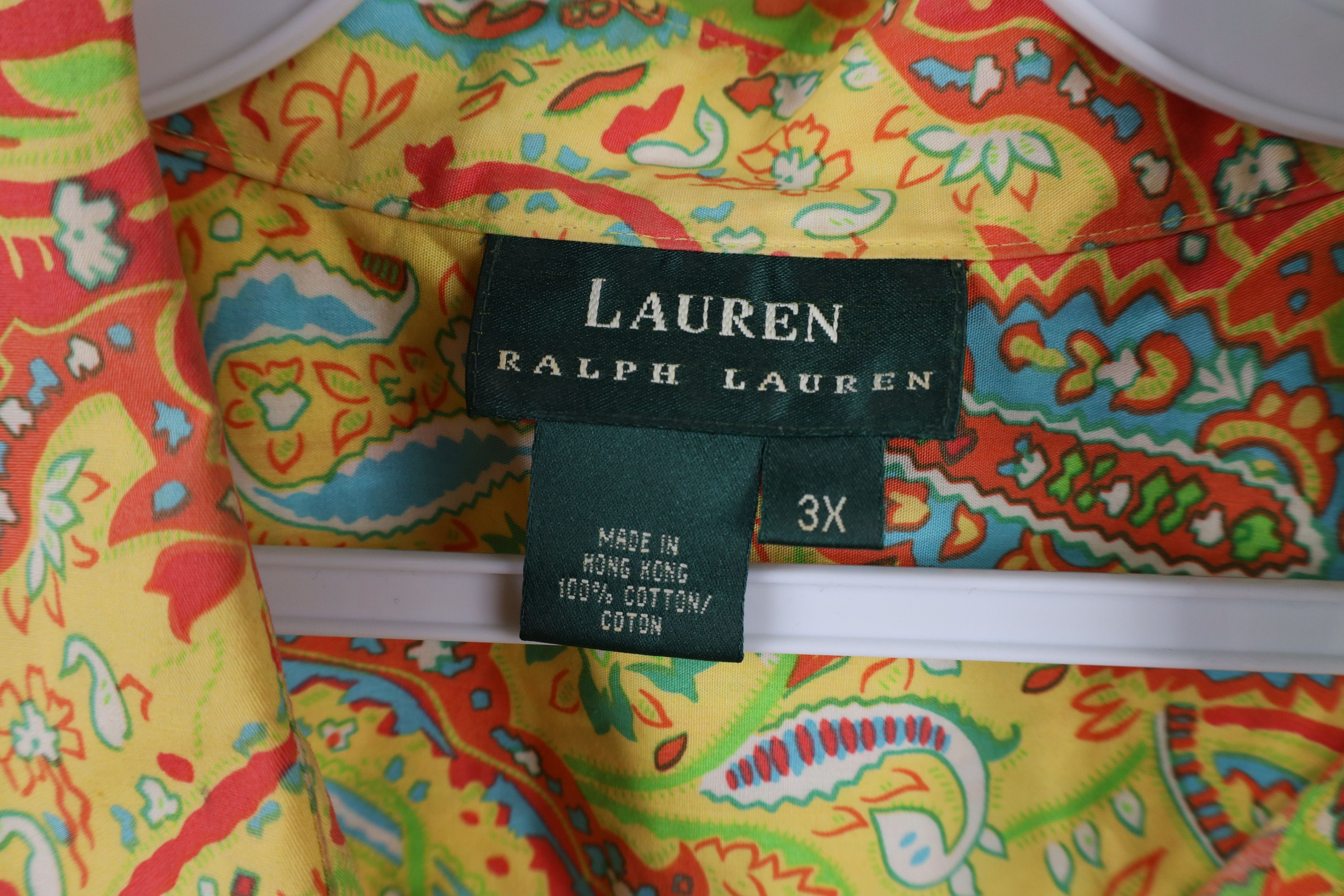 Ralph Lauren × Vintage Vintage 90s Ralph Lauren Collared Button Shirt Cotton Size 3XL / US 20-22 - 7 Thumbnail