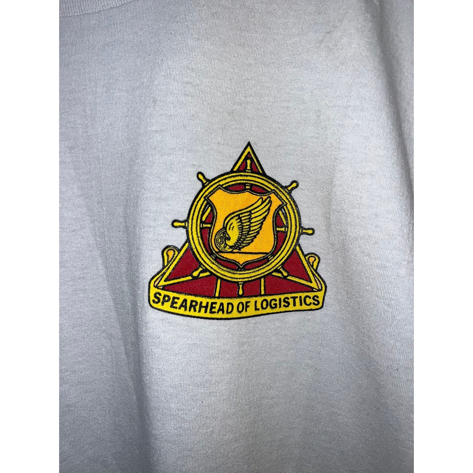 Hanes Vintage US Army Shirt Spearhead Of Logistics Gray 80s XL Size US XL / EU 56 / 4 - 3 Thumbnail