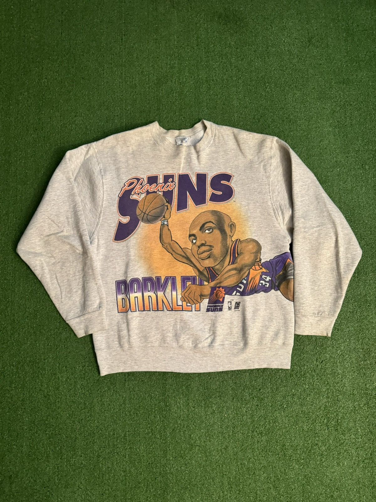 image of Salem Vintage 90's Charles Barkley Nba Phoenix Suns Crewneck in Grey, Men's (Size XL)