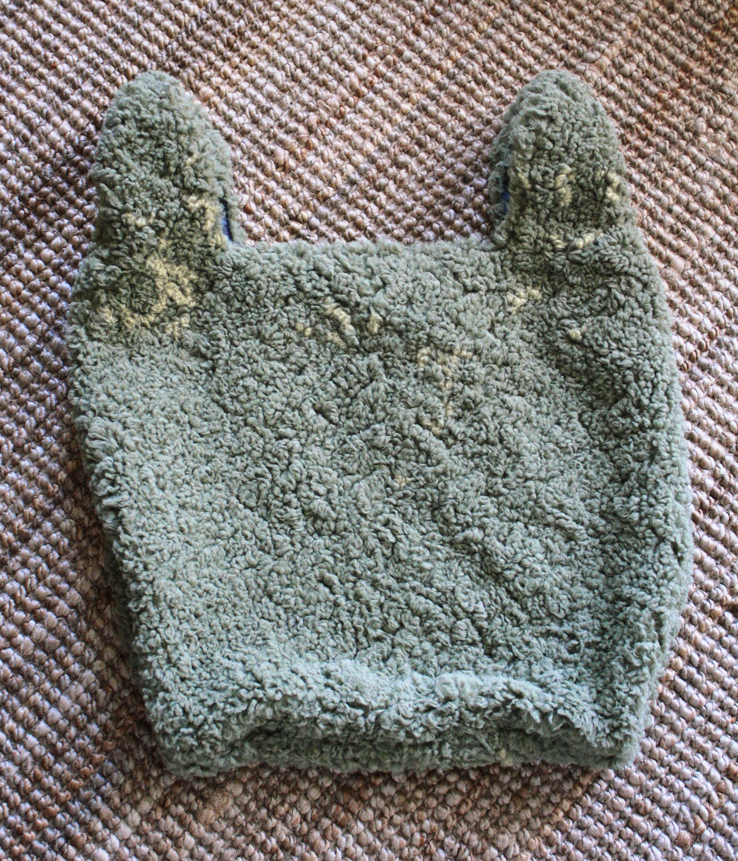 Other Sherpa Fleece Tote Bag Moss Green Fuzzy Shopper Size ONE SIZE - 4 Thumbnail